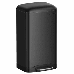 SONGMICS Mülleimer, 30 l, mit Pedal aus Stahl, Inneneimer und Deckel, Griff, Soft-Close, luftdicht, für Küche, Wohnzimmer, Schwarz LTB01BK