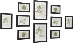 SONGMICS Bilderrahmen 10er Set, für 2 Fotos in 20 x 25 cm, 4 Fotos in 13 x 18 cm, 4 Fotos in 10 x 15 cm, Kunststoffscheibe, MDF, tintenschwarz RPF310H Tintenschwarz 4*6 4er Set + 5*7 4er Set + 8*10 2er Set