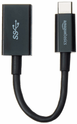 Amazon Basics Adapterkabel USB-C-Stecker auf USB-A-Buchse (3.1, Gen. 1), 5 Gbit/s Highspeed, USB-IF-Zertifizierung, für Laptops, Tablets, Handys, 5.5 in, Schwarz 5.5 in Schwarz