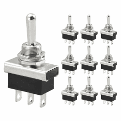 Heschen Kippschalter aus Metall, robust, Flick-Flip-Schalter, 25A 12V, KN3D-103, EIN/AUS/EIN SPDT, 3 Positionen, 3-polig, für Auto-Kontrollleuchten (10)