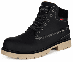 Eagsouni Winterschuhe Herren Damen Gefütterte Stiefel Warm Schneestiefel Wasserdicht Winterstiefel Winter Boots Outdoor 47 EU Schwarze Tinte Ohne Fell