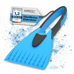 AUPROTEC Eiskratzer – 2K / Eiskratzer Auto mit rutschfestem Softgriff/Scheibenkratzer Auto/Schneekratzer Auto/Scheibenkratzer Winter/Eisschaber Auto - Blau
