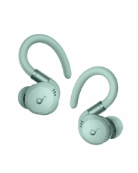 soundcore von Anker Sport X20, kabellose Workout Kopfhörer, drehbare und ausziehbare Ohrhaken, Geräuschunterdrückung, tiefer Bass, IP68 wasserdicht, schweißfest, staubdicht, 48h Play, Sport Kopfhörer Meeresgrün