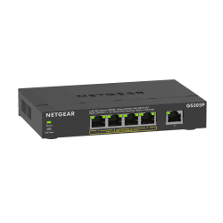 NETGEAR 5-Port Gigabit Ethernet Unmanaged PoE+ Switch (GS305P): mit 4 PoE+ bei 63 W, Desktop- oder Wandbefestigung