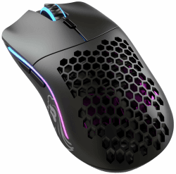 Glorious Gaming Model O- (Minus) Wireless Gaming Mouse – Superleichte 65 g, Wabendesign, RGB-Beleuchtung, beidhändig, verzögerungsfreier 2,4-GHz-Funk, bis zu 71 Stunden Akku – Mattschwarz Model O Klein Kabellos Mattschwarz