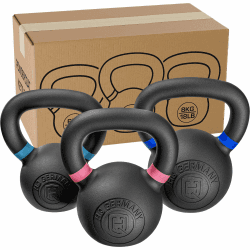HQ Germany® Powdercoat Kettlebell | Vollguss | 2-32kg | Starter-Sets | ±2,0% Gewichtstoleranz +Starter-Set (6+8+12KG)