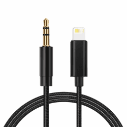 LcueGuk Aux Kabel iPhone [MFi Zertifiziert], Lightning Klinke Kabel, iPhone Auto Audio Kable, Lightning auf 3.5mm Klinke Audio Kopfhörer Adapter für iPhone14/14Max Pro/13/13Pro Max/12 Schwarz