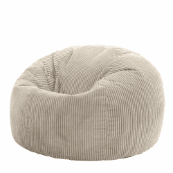 Icon Kingston Sitzsack, Beige, Sitzsack Sessel, Cord Sitzsack, Sitzsack Erwachsene mit Füllung, Sitzsack Flauschig, Sitzsack Schlafzimmer, Sitzsack Wohnzimmer Beige Sitzsack