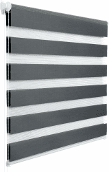 WOLTU Doppelrollo Klemmfix ohne Bohren Dunkelgrau B120 x H130 cm, Duo Rollo Zebrarollo Fensterrollo Klemmrollo Seitenzugrollo Easyfix lichtdurchlässig & verdunkelnd Rollos für Fenster und Tür B120 x H130 cm Dunkelgrau
