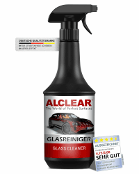 ALCLEAR Glasreiniger Auto für Windschutzscheiben - Premium Autoscheiben Reiniger mit Tiefenwirkung & Abperleffekt - 100% Streifenfrei - Intensiv Scheibenreiniger für Innen & Außen - 1000ml