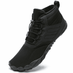 Mabove Barfußschuhe Winterstiefel Herren Damen Traillaufschuhe Warm Gefüttert Winterschuhe Schneestiefel 45 EU Schwarz