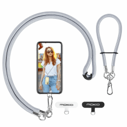 MoKo Handykette Universal, Verstellbar Schlüsselband mit Handschlaufe, Handyband Handy Lanyard zum Umhängen, Umhänge-Handyband × 1, Handschlaufe x 1, Lanyard-Patch × 2, Grau