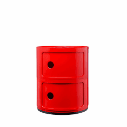 Kartell Componibili, 2 Elements, Rot, Runde Basis 2-fächer Rot