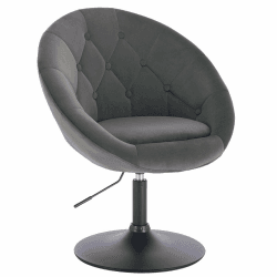 WOLTU® BH222dgr-1 1 x Barsessel Loungesessel mit Armlehne, stufenlose Höhenverstellung, Samt, Dunkelgrau Dunkelgrau Samt