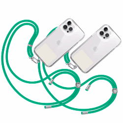 TBOC 2X Band Handykette Schlüsselband Kette Handyschnur [Grün]Zum Aufhängen Nacken Umhängen Universal für Handy mit [Weiß Ice] Pad Handy band Patch Karabiner Handy Lanyard Schlüsselbänder