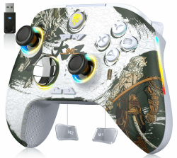 EasySMX X15 Controller PC, PC Controller Wireless mit 7 RGB Licht, Gaming Controller PC mit Hall Joystick&Trigger, Bluetooth Controller Kompatibel mit PC/Switch/Handy/Tablet-Wukong Mehrfarbig