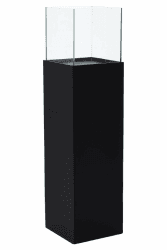 VIVANNO Windlicht-Säule Kerzenständer Deko-Laterne Candela Schwarz Matt 100 cm hoch 25x25x100 cm Schwarz Matt
