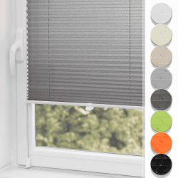 Buseu Plissee Klemmfix 85x150cm(BXH) Anthrazit Easyfix Faltrollo ohne Bohren Lichtdurchlässig Rollos für Fenster & Tür Anthrazit B85 x H150 cm