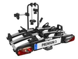 EUFAB 11522 Fahrradträger PREMIUM 3, für Anhängekupplung, klappbar, für 3 Fahrräder, schwarz, silber Heckträger Premium III Fahrradträger