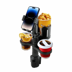 QLoztyse Auto Getränkehalter Verlängerung Telefonhalterung - Allzweck 4 in1 Verstellbarer Expander, zusätzlicher Doppel Getränkehalter, Adapter für Essen und Trinken, Universell für Autos