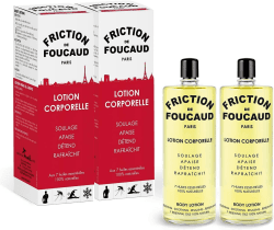 Körperlotion, Glasflasche Duo 2 x 250 ml, Konzentrat ätherischer Öle, Tonus, Frische, Wohlbefinden, Friction von Foucaud Französische Marke Lavendel 125 ml (2er Pack)