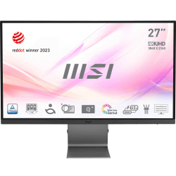 MSI Modern MD271ULDE 27 Zoll (69 cm) Flat LED Monitor, UHD (3840x2160), IPS Panel, USB-C 65 W, 60 Hz, 16:9, Adaptive-Sync, Grau 60 Hz 27 Zoll / UHD Standfuß / IPS
