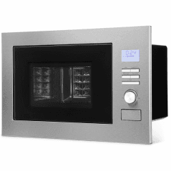 Bomann® 3in1 Einbau Mikrowelle mit Grill und Heißluft | Microwave mit 25L Garraum | 8 Automatikprogramme | Auftaufunktion | inkl. Grillrost und Drehteller (Ø 27 cm) | 900W | MWG 3001 H EB Edelstahl