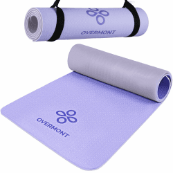 Overmont Yogamatte Rutschfest 8mm Dicke - Gymnastikmatte 183 x 61cm - Fitnessmatte Gepolstert mit Tragegurt TPE - Trainingsmatte für Yoga Gymnastik Fitness Pilates Lila