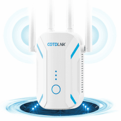 COTDLNK 2024 WLAN Verstärker WLAN Repeater WiFi Internet Verstärker für Home WiFi Extender 1200Mbit/s Dualband, WiFi Booster mit Ethernet-Anschluss, einfache Einrichtung, EU-Stecker Weiß 1200Mbps