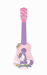 Lexibook erste Gitarre Einhorn für Kinder, 6 Nylonsaiten, 53 cm, Anleitung inklusive, Rosa/Blau, K200UNI