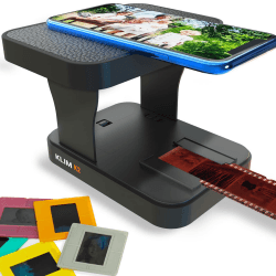 KLIM K2 Mobiler Filmscanner 35mm + KOSTENLOSE APP - Neu - Positiv- & Negativscanner, Diascanner, Fotoscanner, 35mm Farbfilm-Entwicklungskit Essentiell - Bester Fotoscanner für alte Fotos Gray