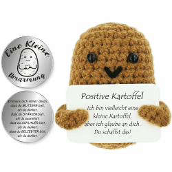 Tixlux Pocket Hug Positive Kartoffel, Kreative Strickwolle Kartoffel Puppe und Kleine Umarmung Glücksbringer (Silber), Mutmacher Geschenk, Gute Besserung Geschenk, Einschulung Geschenk