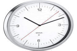 Blomus - Funkuhr, Wanduhr, Uhr - CRONO - Edelstahl - weiß - Ø 24 cm