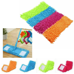 HK Online 2 x grüne Mikrofaser-Wischmopp-Pads, Chenille-Nudel-Moppkopf, Nass- oder Trockenmopp, super saugfähig und waschbar, für Schulen, Zuhause, Catering (2 grün)