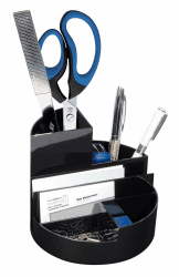 Wedo 75501 Butler Rundbox (6 Fächer inkl. Briefablage und Notziblätterfach) schwarz