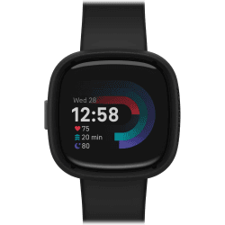 OtterBox All Day Bumper für Fitbit Versa 4, stoßfeste, sturzsichere, schlanke Schutzhülle, schützt den Display und die Kanten, Schwarz