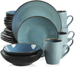 Tafelservice Steinzeug, vancasso 20 teiliges BUBBLE Kombiservice Set, Geschirrset im Vintage Aussehen, Beinhaltet Müslischalen, Kaffeetassen, Dessertteller, Suppenteller und Speiseteller 20 tlg Geschirrset Grün