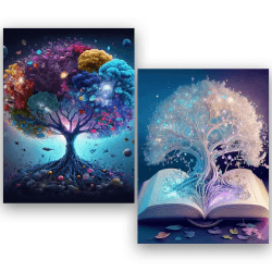 Daisen Art 2 Stück Diamond Painting Baum des Lebens Diamond Painting Set Erwachsene DIY 5D Diamant Painting Bilder Malerei Full Mosaikherstellung für Home Wand Décor 30x40cm(2 Pack) Blau