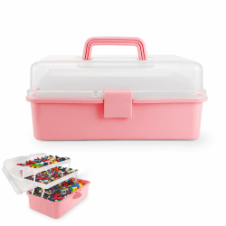 Farerkass Mehrzweck-Aufbewahrungsbox,große Kapazität Aufbewahrungsbox mit Fächern, 3-Regal Sortierboxen, Hausapotheke Box, Bastel-Organizer, Anwendbar als Nähkasten, Medikamenten Aufbewahrung