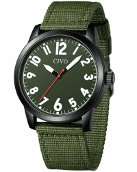 CIVO Herren Uhren Leicht Lesbare Uhr mit Groß Zahlen Analog Wasserdicht Lederarmband Nylonband Gummiband Quarzuhr B2 Grün