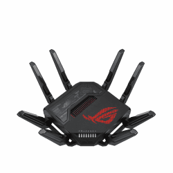 ASUS ROG Rapture GT-BE98 Quad-Band WiFi 7 Gaming Router (320MHz Bandbreite, duale 10G Ports, Backup WAN, Mobile Game Mode, Aura RGB, AiMesh, VPN) ROG WiFi 7 25.000 Mbit/s