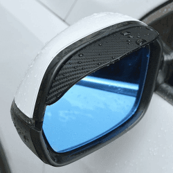 2 Stück Seitenspiegel Regenschutz Universal Auto Rückspiegel Regenschutz Augenbraue Kohlefaser Seitenspiegel Regenschutz Universal Seitenspiegel Sonnenblende für die meisten Autos, LKWs (Gummi)