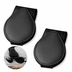 LightBeacon Brillenhalter für Auto,2 Stück Auto Sonnenbrillen Clip,Brillenhalter für Auto Sonnenblende,Magnetische Adsorption Sonnenblende,Sonnenbrillenhalter für Ticket Karten Brillen (Schwarz)