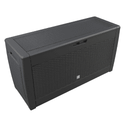 Casaria® Gartenbox UV-beständig 310L Haltegriffe Rollen Terrasse Balkon Wohnzimmer Wintergarten Truhe Gartenbox 119x48cm Rattan-Optik Anthrazit Rattanoptik anthrazit