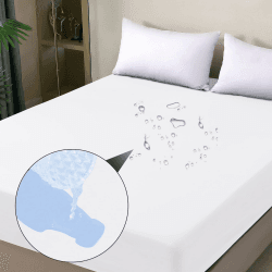 ohano Wasserdichter Matratzenschoner 90x200cm Spannbettlaken, Wasserdichter und Atmungsaktive Matratzenbezug, Inkontinenzauflage,Nässeschutz Bettlaken Spannbetttücher,für alle Jahreszeiten- Weiß Weiß 90×200cm