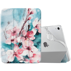 MoKo Hülle für iPad 10. Generation 2022, iPad 10,9 Zoll Hülle TPU Transluzent Matt Rückseite Cover mit Auto Schlaf/Aufwach Tablet Hüllen Schutzhülle mit Ständer, Pfirsichblüte
