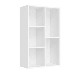 VASAGLE Bücherschrank, Bücherregal, mit 5 Fächern, Büroregal, Würfelregal, Standregal, für Wohnzimmer, Schlafzimmer, Büro, Kinderzimmer, weiß LBC25WT Weiß 5 Fächern（24T x 50B x 80H cm）