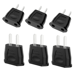 UYUYong 6 Stück Reiseadapter EU to US Adapter Deutschland zu US Sicherheit CE-Zertifizierung Japan Steckdose USA Reiseadapter Adapter USA Deutschland Stecker für Reisen Familie -Schwarz