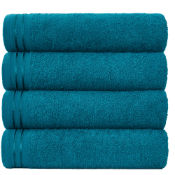 GC GAVENO CAVAILIA Große Handtücher, Badetuch, sehr saugfähig, ägyptische Baumwolle, Handtuch-Set, 4 Stück, extra weich, groß, blaugrün, schnell trocknend, 450 g/m², waschbare Handtücher, 75 x 135 cm 75X135 Cm Blaugrün