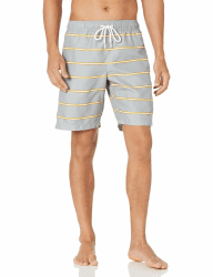 Amazon Essentials Herren Badehose, Schnell Trocknend, 23 cm XXL Grau Streifen